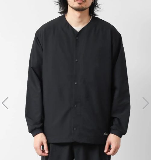 新品　26年春夏 NANGA ナンガ　ドットエア® コンフィ カーディガン　黒　DotAir®　通気性　吸汗速乾　超軽量　ノーカラーカーディガン　ゴープコア　イケオジ