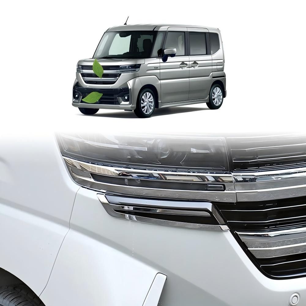 【送料無料】スズキ スペーシアカスタム MK04系 (Suzuki Spacia Custom MK04) 2024 専用 ヘッドライトアイブロウ デコレーション ドレスアップ カスタム 簡単取付 アクセサリー