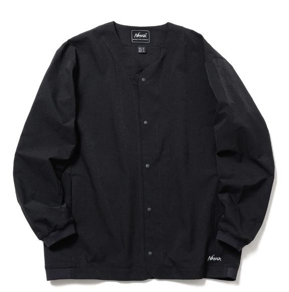 新品　26年春夏 NANGA ナンガ　ドットエア® コンフィ カーディガン　黒　DotAir®　通気性　吸汗速乾　超軽量　ノーカラーカーディガン　ゴープコア　イケオジ