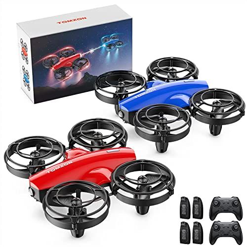 【2台セット】ドローン 対戦型 子供向け 100g未満 Tomzon トイドローン バッテリー4個付き 飛行時間32分 ワンキー離着陸 ヘッドレスモード搭載 高度維持 放り投げ飛行 宙返り サークル飛行 室内向け 初心者 誕生日 プレゼント 国内認証済み A2