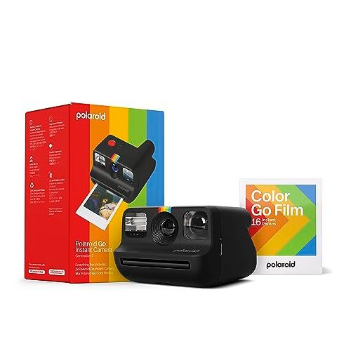 Polaroid Go Generation 2 - ミニインスタントカメラ + フィルムバンドル (写真16枚) - ブラック(6280)