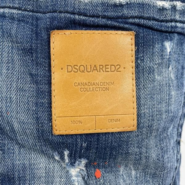 中古】DSQUARED2 ペイント ダメージデニム インディゴ サイズ46 ディー