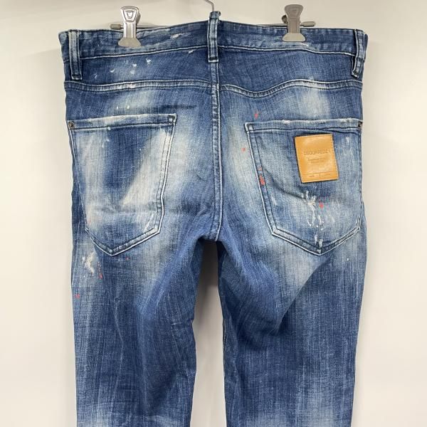 DSQUARED2 デニム　ダメージ　ペイント　46 中古】DSQUARED2 ペイント ダメージデニム インディゴ サイズ46 ディー