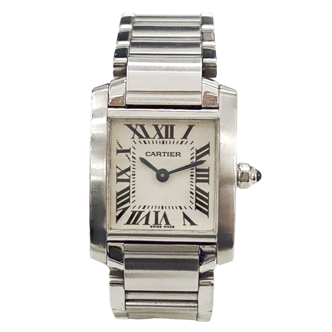 【中古】Cartier カルティエ タンクフランセーズSM タンク W51008Q3 SS ステンレススチール クォーツ レディース 腕時計 Tank 白文字盤 人気 お洒落 美品 稼働 2026年4月OH済 【ブランドギャラリー心斎橋店】