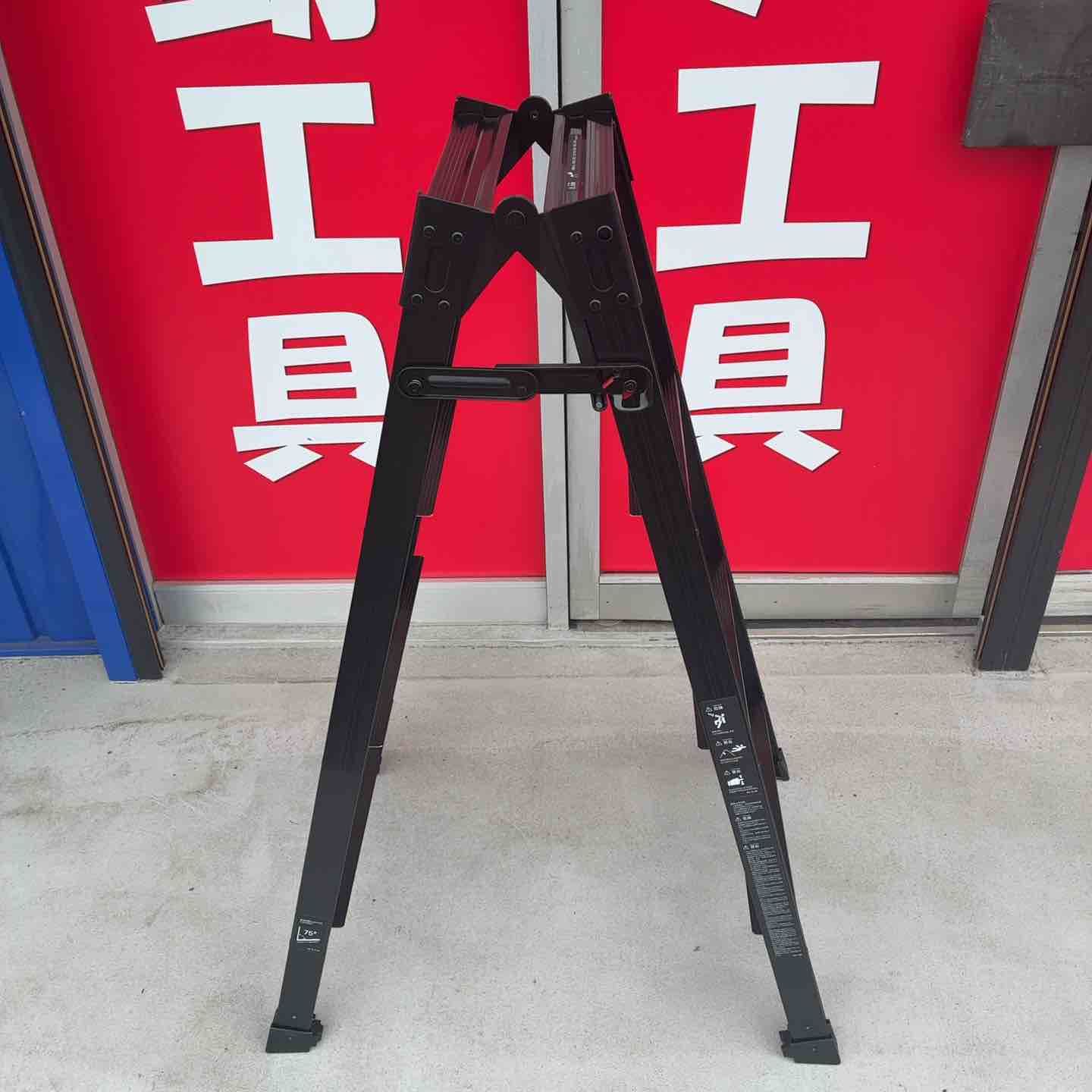 【美品】 ハセガワ アルミ ワンタッチバー付 はしご兼用脚立 RHB-12a BLACK LABEL 4尺 【藤沢店】