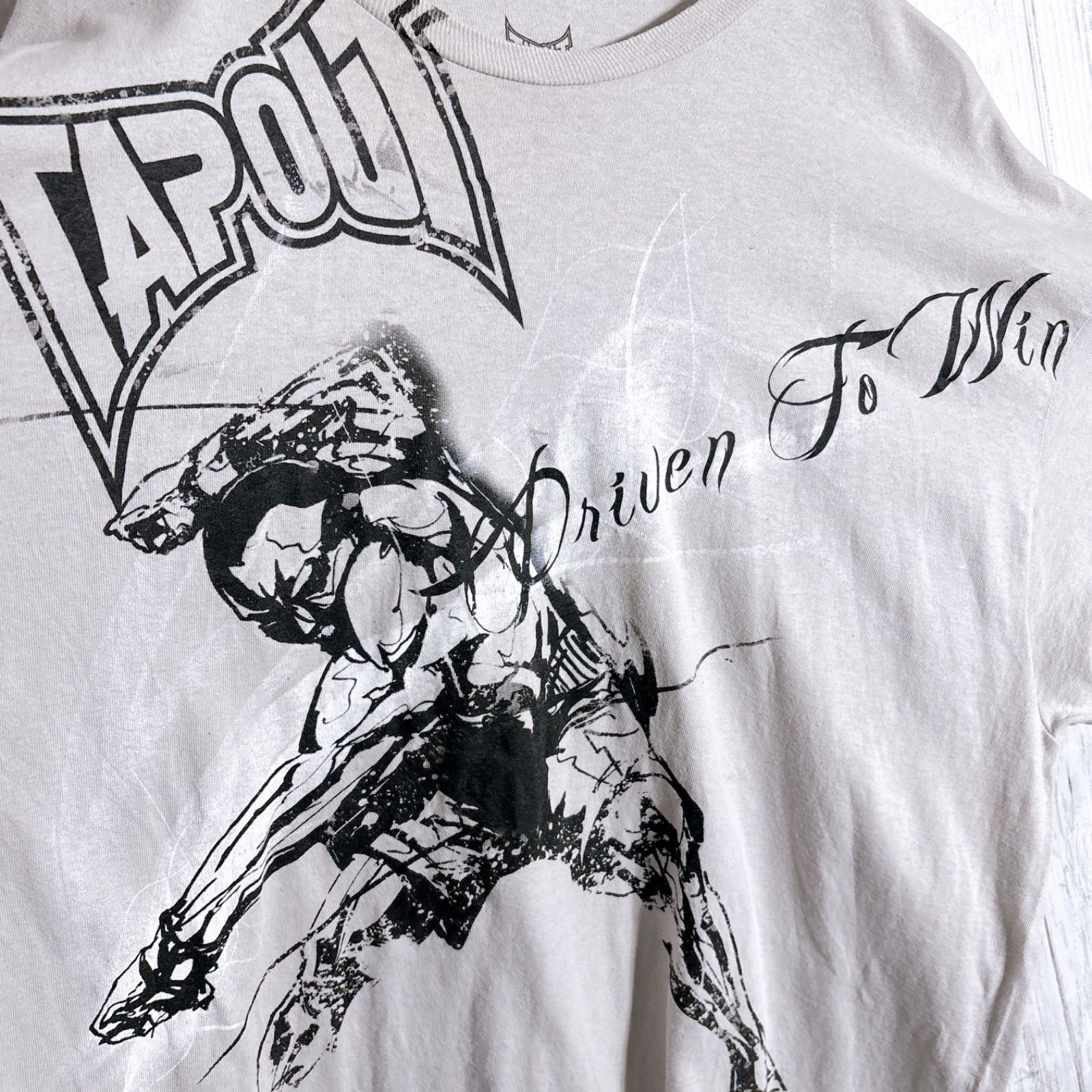 【入手困難】タップアウト TAPOUT 総柄 薄ベージュ 半袖シャツ #208｜詳細画像