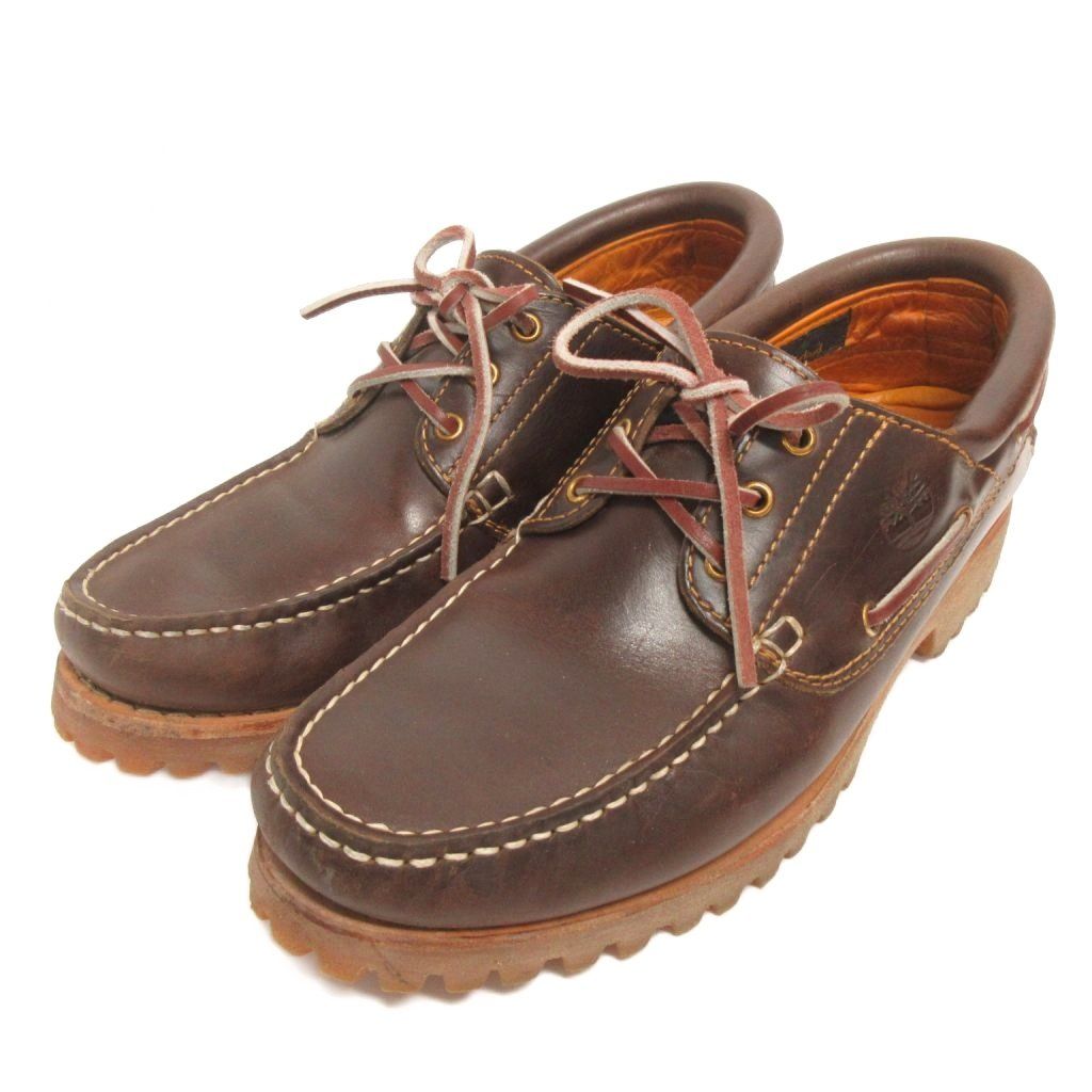 ティンバーランド Timberland 3eye ボート シューズ モカシン レザー 10.5 茶 ブラウン