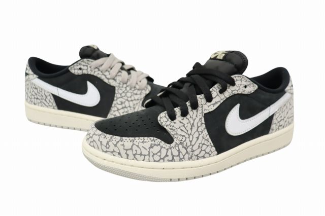 ナイキ NIKE AIR JORDAN 1 LOW OG BLACK CEMENT エア ジョーダン 1 ロー ブラック セメント CZ0790-001 25 ブラック グレー ブランド古着ベクトル 中古 ▲■ 260508