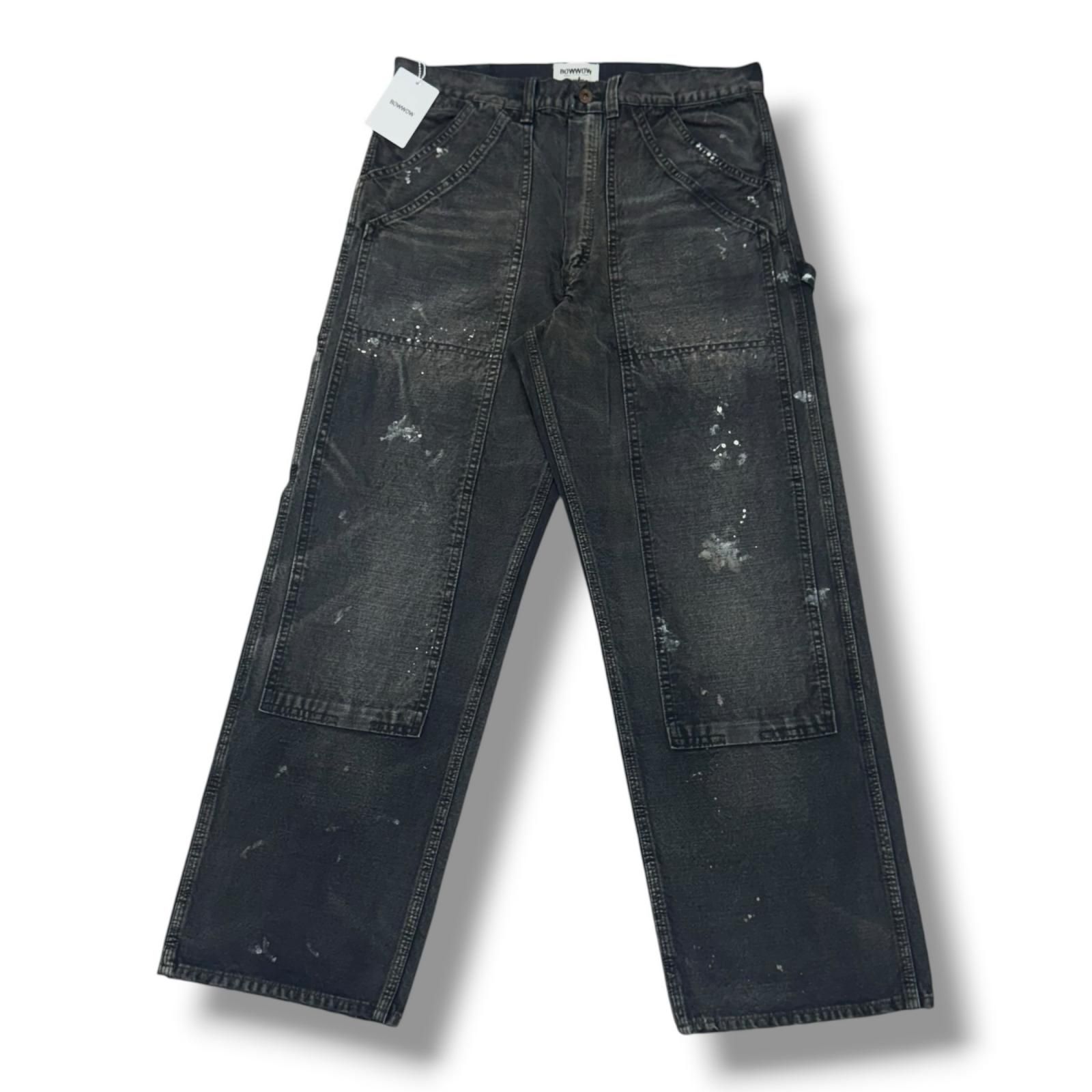 参考上代46200円 未使用 BOWWOW DUCK PAINTER PANTS AGED ダックペインターパンツエイジド デニムパンツ ジーパン バウワウ BW252-DPP エイジドブラック XL （15044M）
