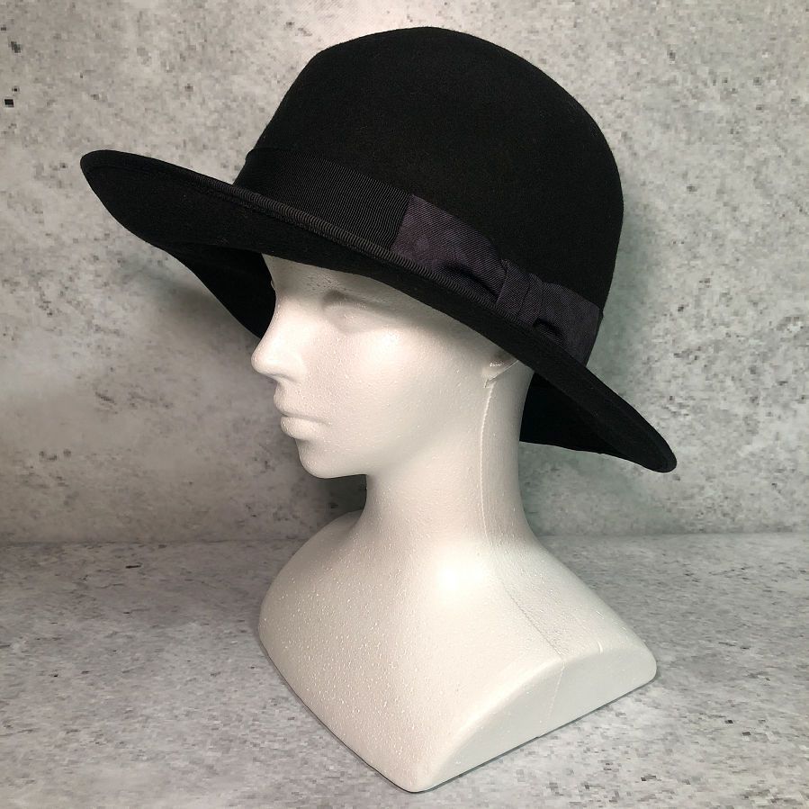 【 美品 】 CA4LA カシラ 中折れ ウール ハット ブラック □□