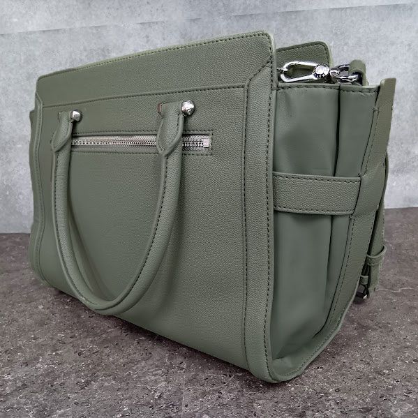 CHARLES & KEITH チャールズアンドキース クラシック ストラクチャー シティ バッグ グリーン □□☆