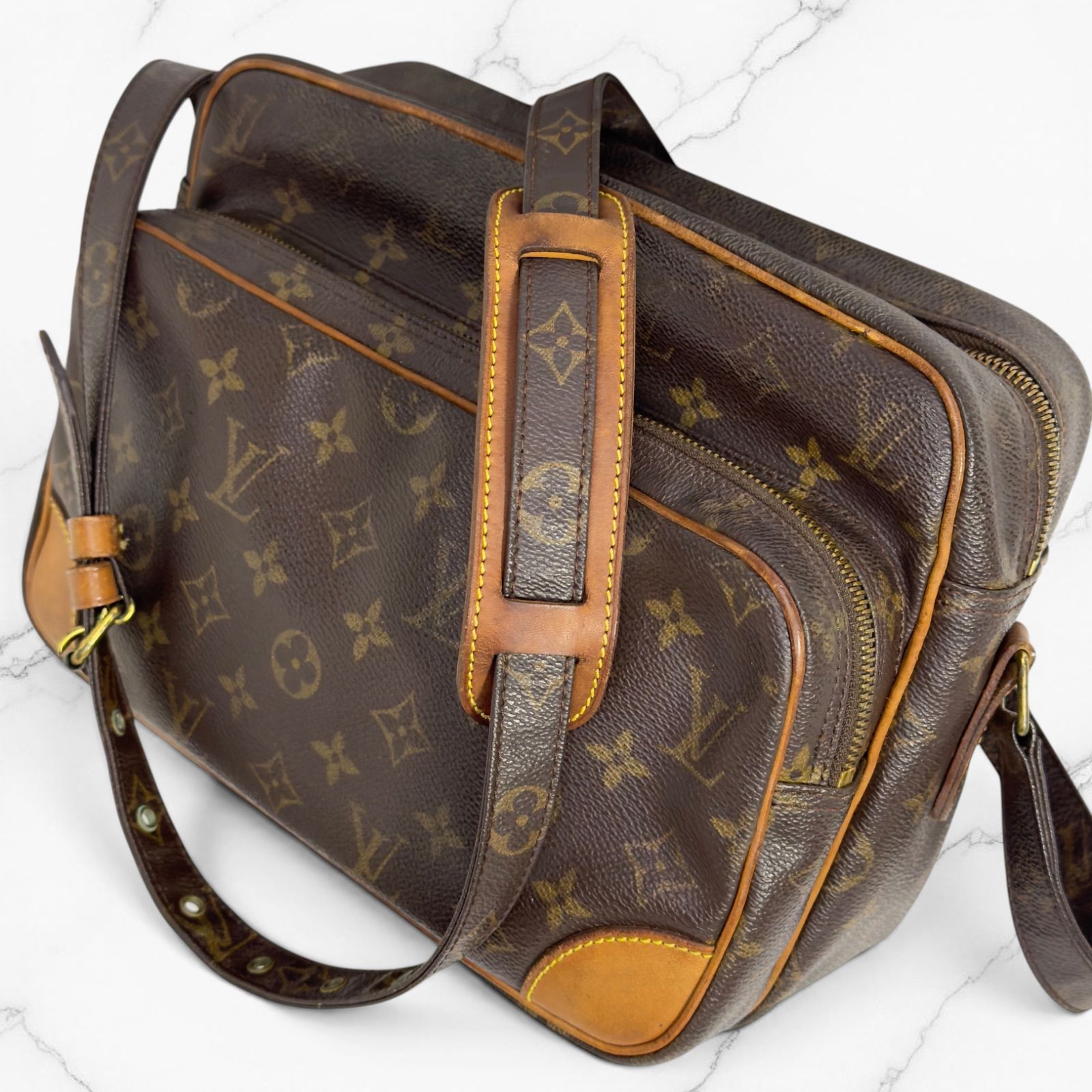 LOUIS VUITTON ルイヴィトン モノグラム ナイル M45244 ショルダーバッグ 斜め掛け クロスボディ PVC レザー ブラウン系