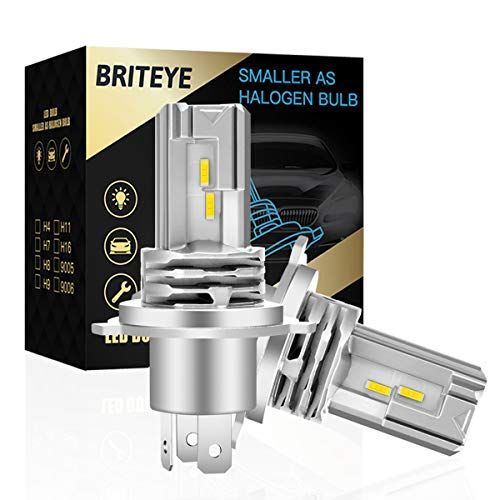 Briteye(まぶしい) 車用 LED ヘッドライト H4 車検対応 一体型 H4 LEDバルブ HI/LO切替 6500K ホワイトCREEチップ搭載 ファンレス (2個入)wb bc9b1187