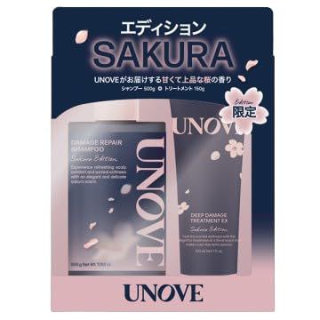 [UNOVE] アノブ 桜エディション ディープ ダメージ シャンプー トリートメント セット