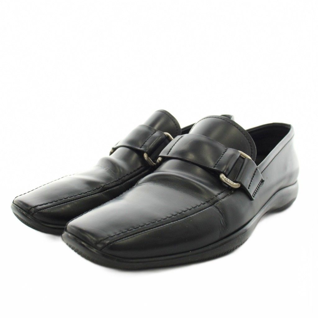 プラダ PRADA ビジネスシューズ レザー 8.5 黒 ブラック /AN5 ■GY11