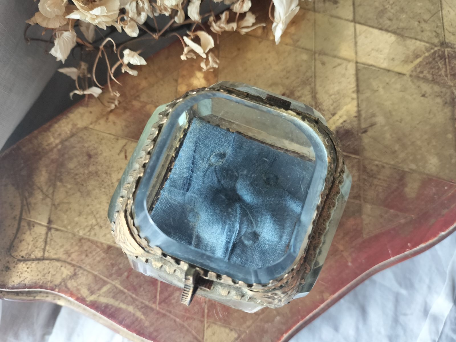 フランス アンティーク クリスタル 5面 ジュエリーケース 1900年 美品
