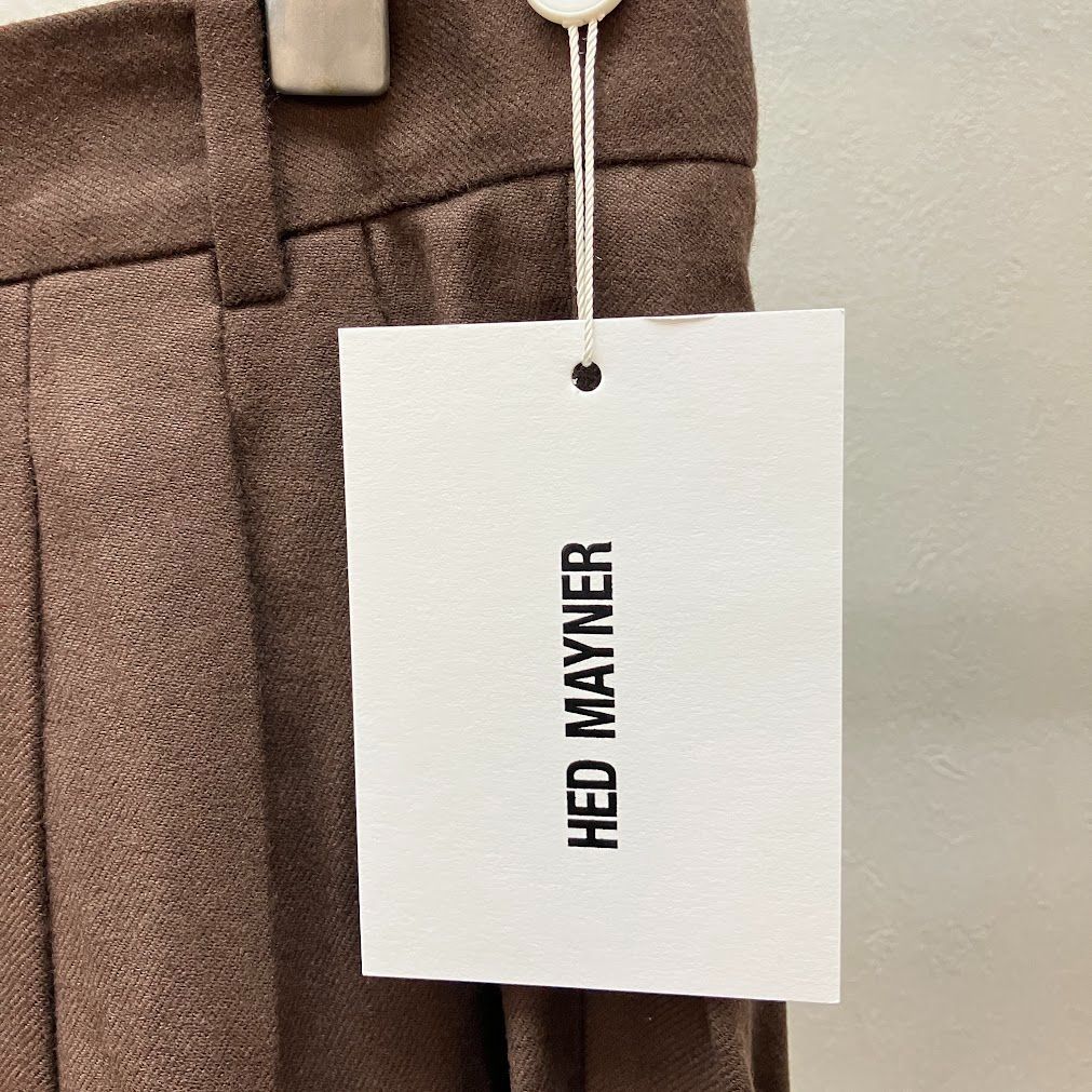 ヘドメイナー HED MAYNER 8 PLEAT PANTS 8プリーツパンツ ブラウン