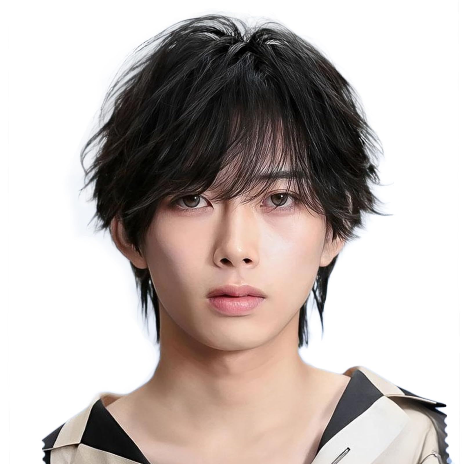 カツラ 男装 金髪 ショート かつら 黒髪 メンズ 男性用 コスプレ ウィッグ 假? 白髪 PEACOCO バレない ナチュラルブラック