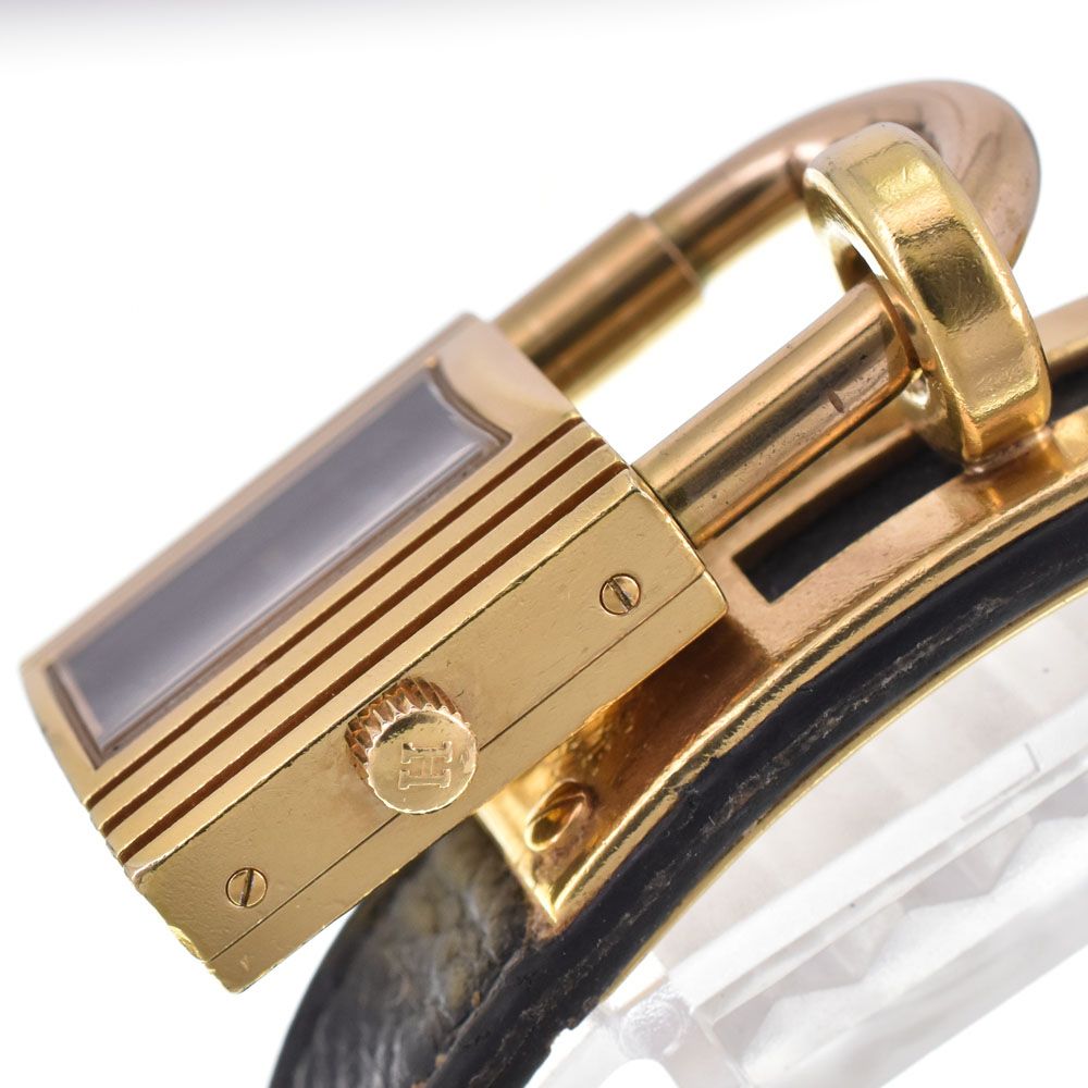 エルメス HERMES ケリーウォッチ GP/レザー ブラック クォーツ レディース 腕時計 G#146874