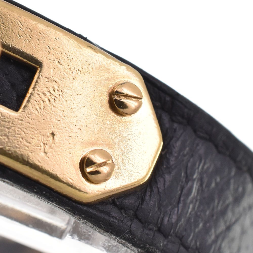 エルメス HERMES ケリーウォッチ GP/レザー ブラック クォーツ レディース 腕時計 G#146874