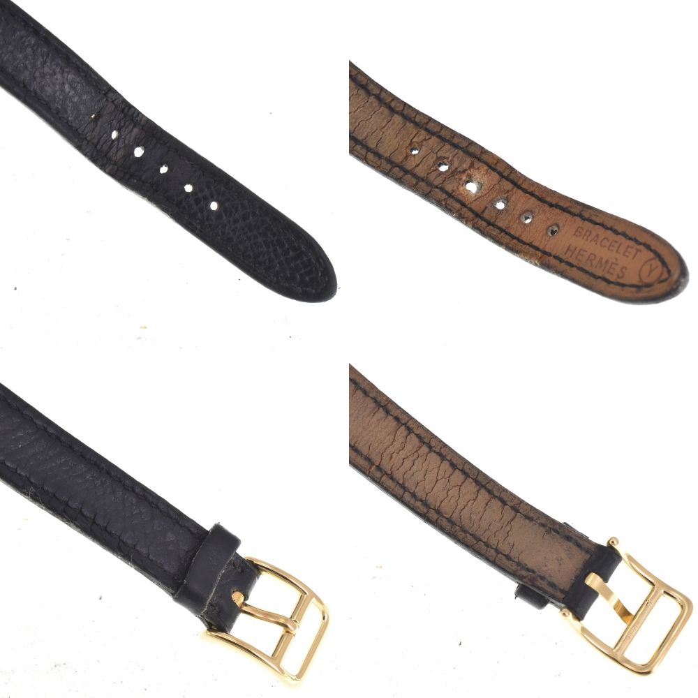 エルメス HERMES ケリーウォッチ GP/レザー ブラック クォーツ レディース 腕時計 G#146874