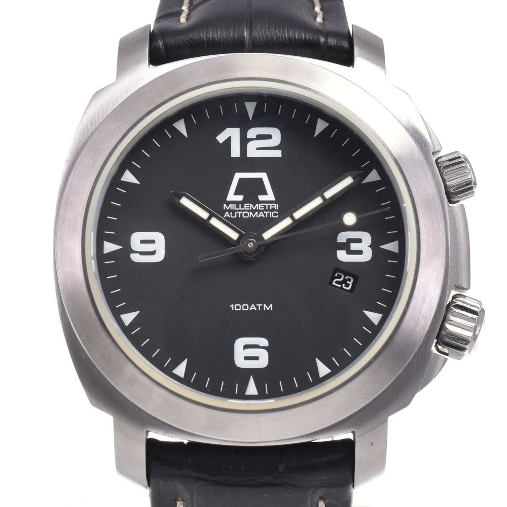 アノーニモ ANONIMO MOD.2000 ミッレメトリ デイト ブラック 自動巻き メンズ 良品 箱・保証書付き 腕時計 G#147463