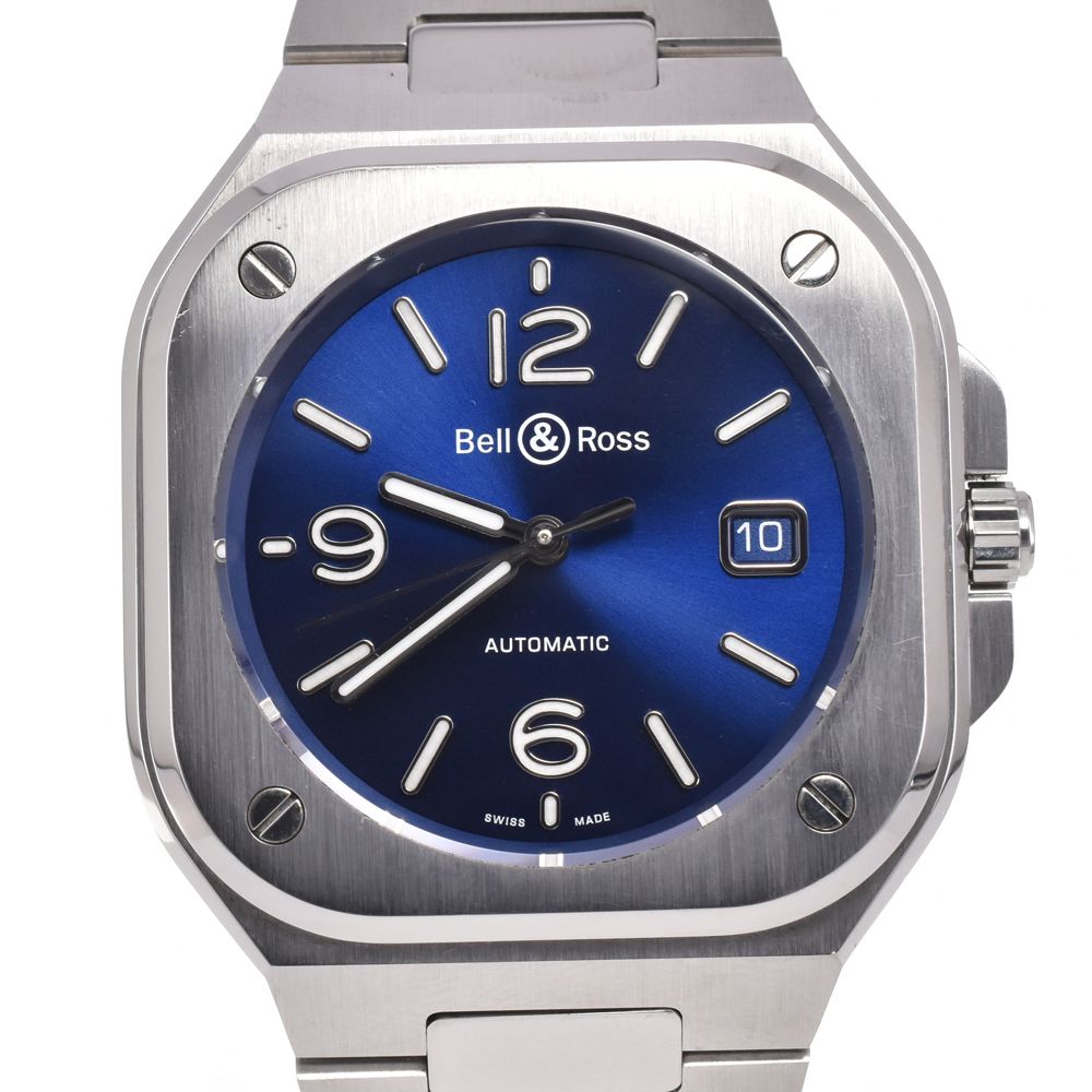 ベル＆ロス Bell＆Ross BR05A-BLU-ST/SST BR 05 ブルースチール デイト ブルー 自動巻き メンズ 美品 腕時計 G#147365