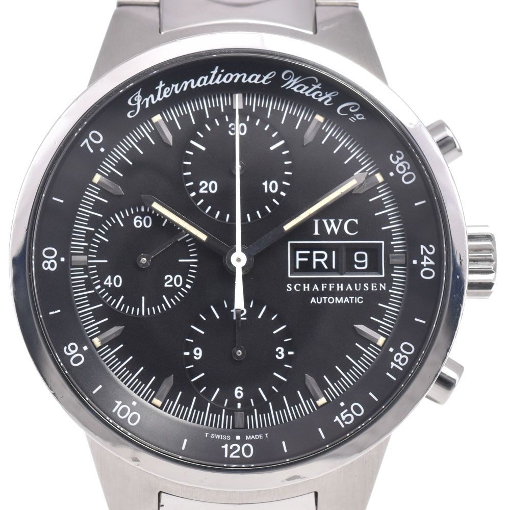 IWC IWC SCHAFFHAUSEN IW370708 GST クロノグラフ デイデイト ブラック 自動巻き メンズ 良品 腕時計 G#147059