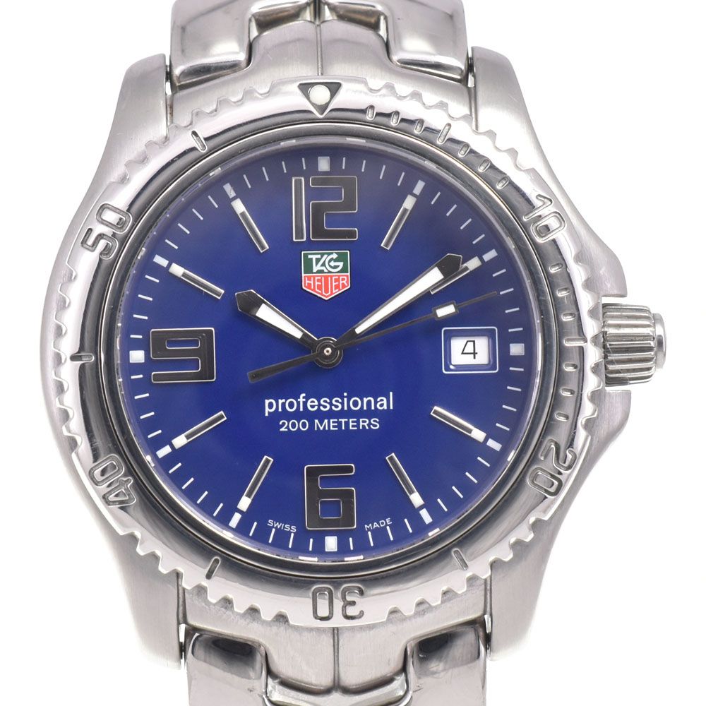 タグホイヤー TAG HEUER WT1113 リンク デイト ブルー クォーツ メンズ 良品 腕時計 G#147481