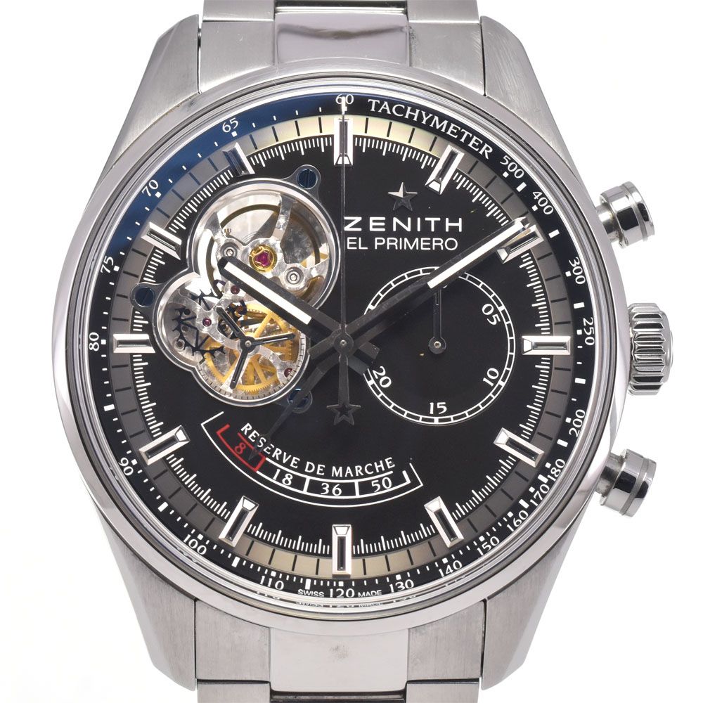 ゼニス ZENITH 03.2080.4021 クロノマスター オープン エルプリメロ パワーリザーブ 自動巻き メンズ 良品 箱付き 腕時計 G#147555