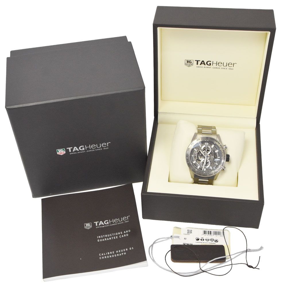 タグホイヤー TAG HEUER CAR2A8A.BF0707 カレラ キャリバーホイヤー01 チタン デイト 自動巻き メンズ 美品 箱付き 腕時計 G#147605