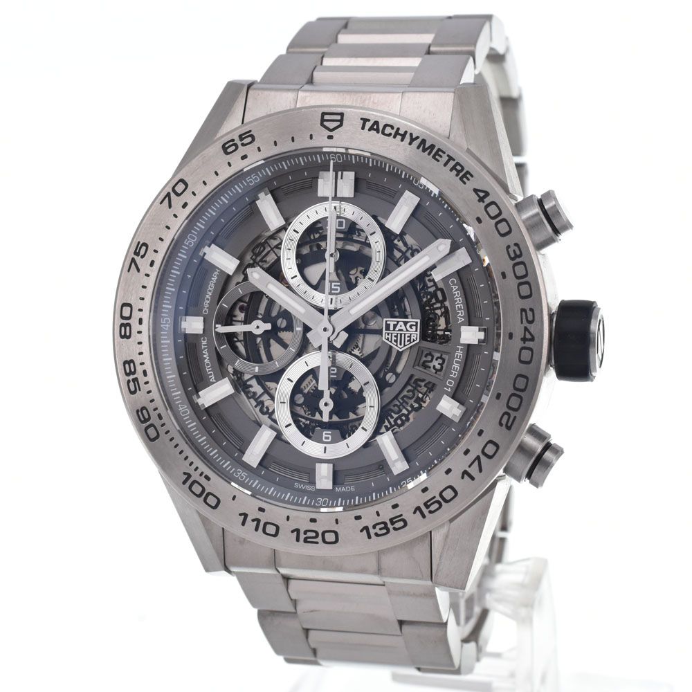 タグホイヤー TAG HEUER CAR2A8A.BF0707 カレラ キャリバーホイヤー01 チタン デイト 自動巻き メンズ 美品 箱付き 腕時計 G#147605