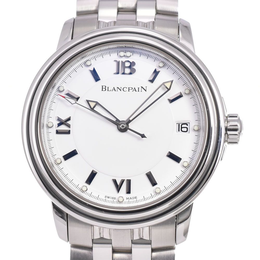 ブランパン Blancpain 2100-1127-11 レマン ウルトラスリム ホワイト 自動巻き メンズ 美品 腕時計 G#147235