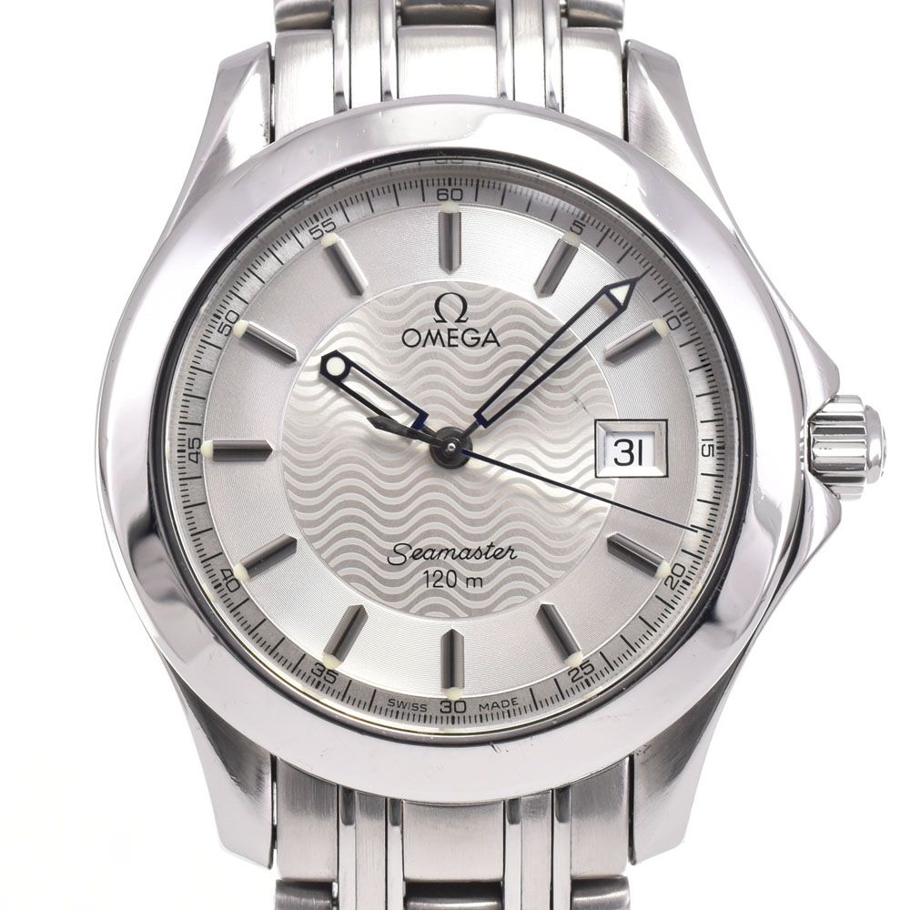 オメガ OMEGA 2511.31 シーマスター 120M デイト シルバー クォーツ メンズ 良品 腕時計 G#147479