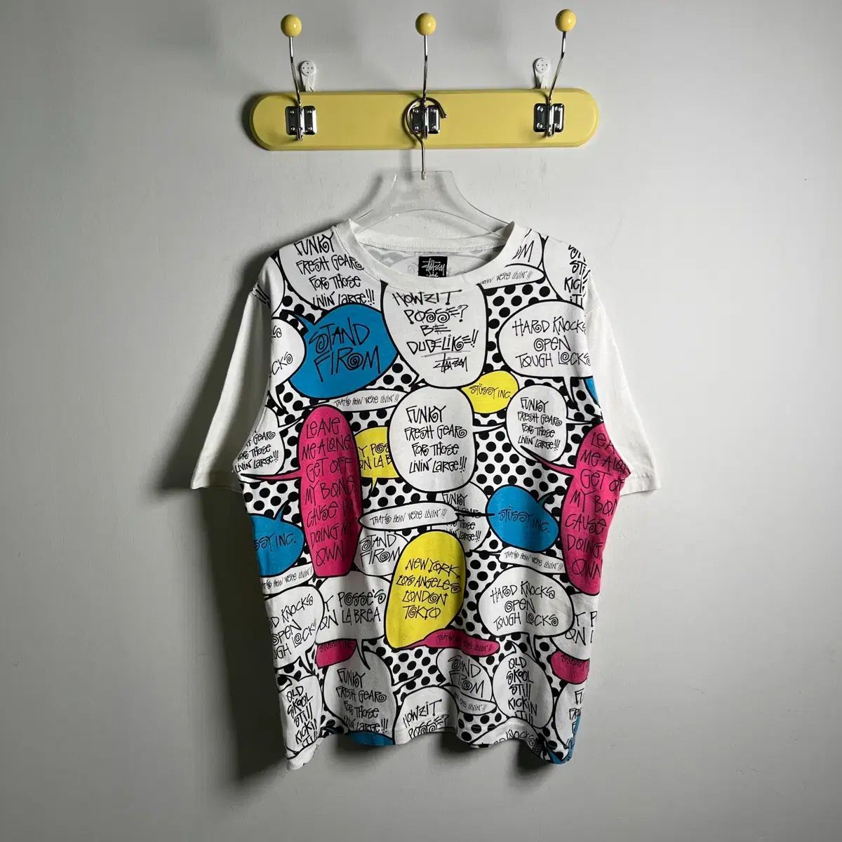 00's STUSSY スピーチ BUBBLE TEENFRESH プリンティング 半袖 Tシャツ M