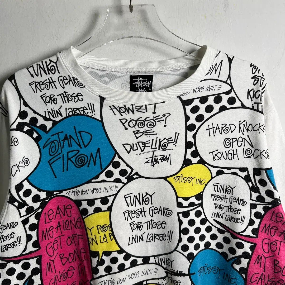 00's STUSSY スピーチ BUBBLE TEENFRESH プリンティング 半袖 Tシャツ M 00's STUSSY スピーチ BUBBLE TEENFRESH プリンティング 半袖 Tシャツ M