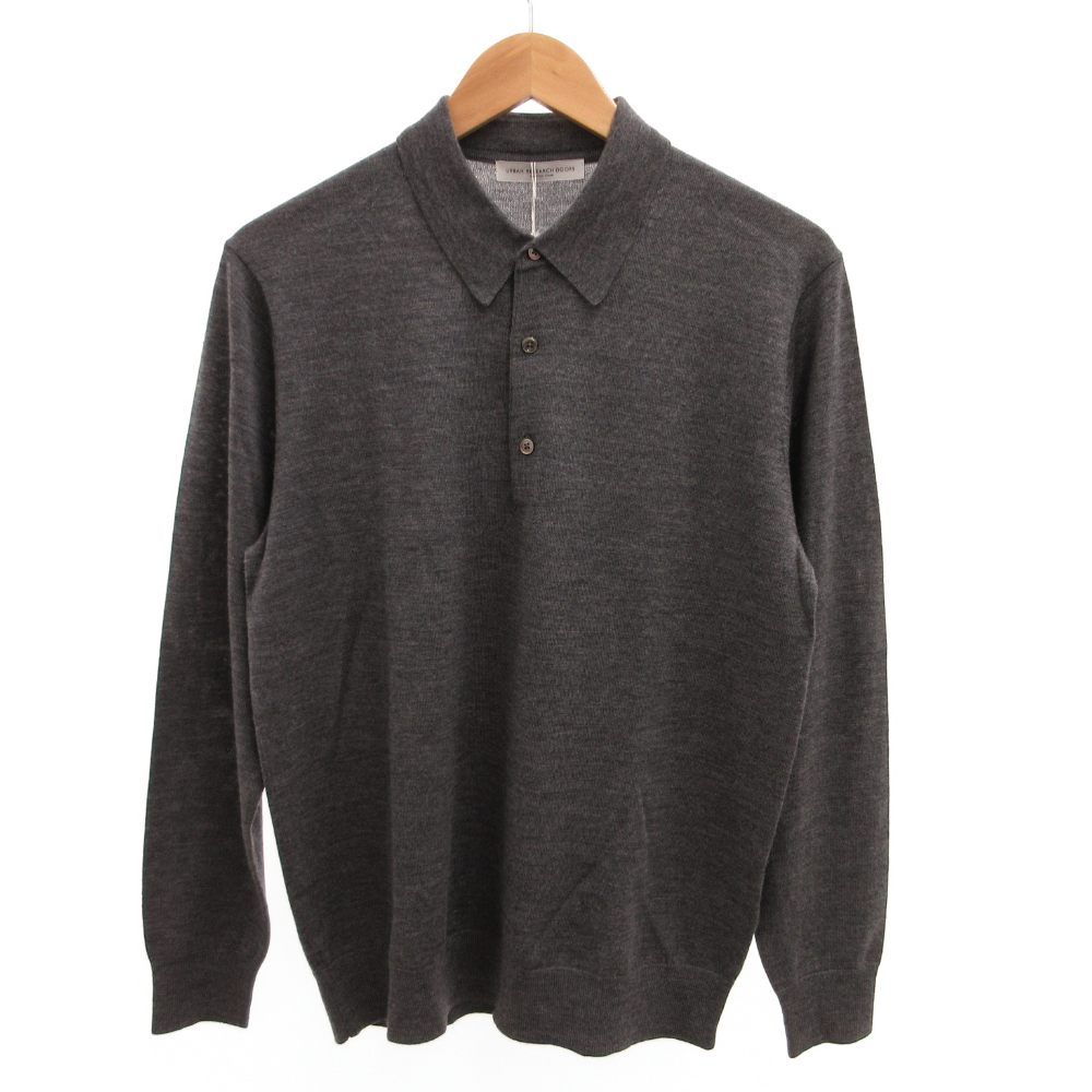 アーバンリサーチ ドアーズ URBAN RESEARCH DOORS LIFE STYLE TAILOR タグ付き マシンウォッシャブルハイゲージニットポロシャツ 長袖 ウール M グレー /JS