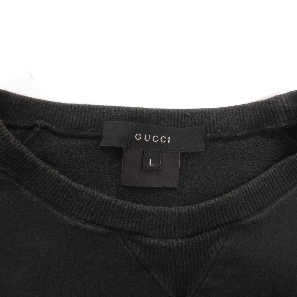 グッチ GUCCI スウェットTシャツ 半袖 GGロゴ刺繍 L 黒 ブラック /JS ☆AA★