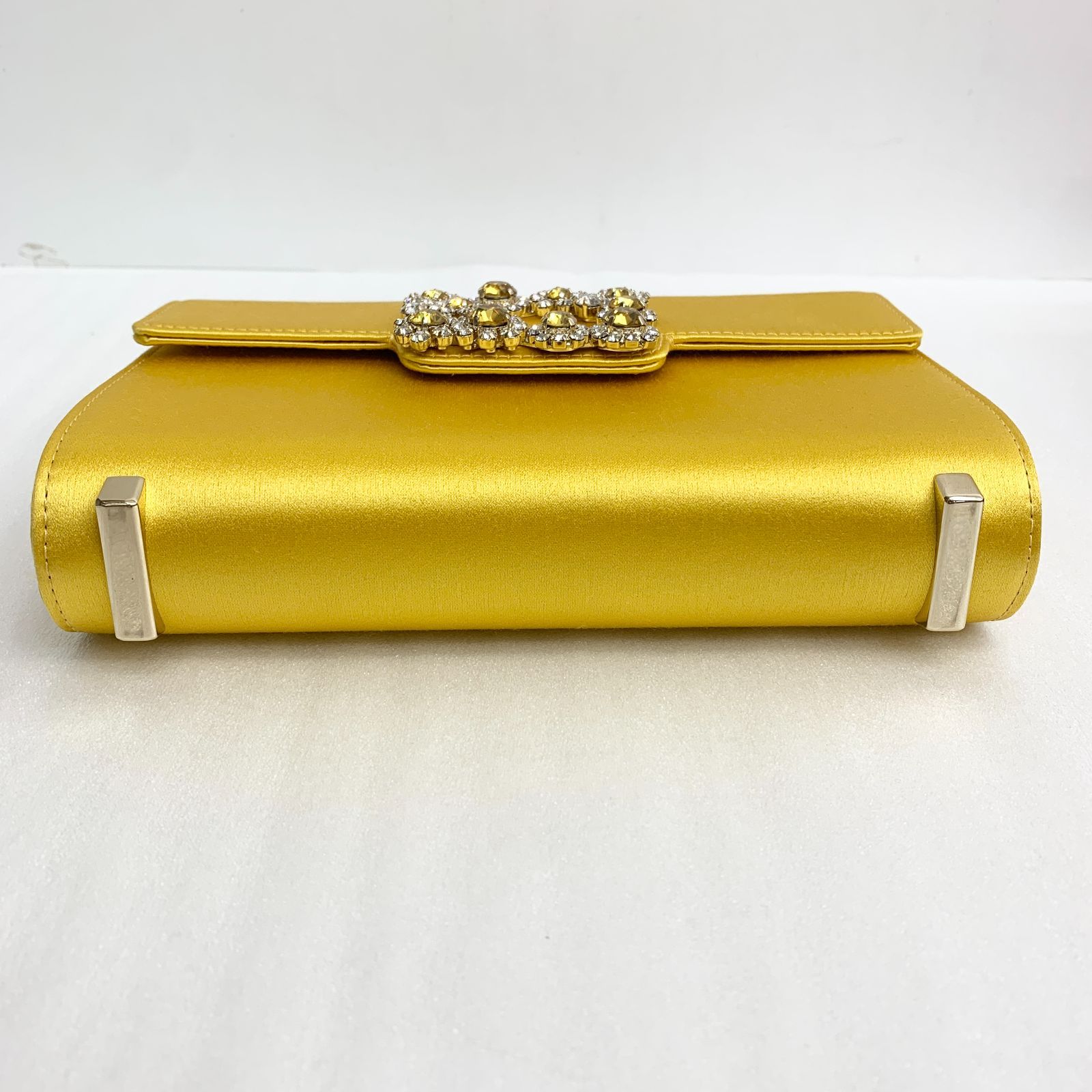 ROGER VIVIER RV ジェヴィヴィエ サテン ビジュー 2WAY ハンドバッグ チェーン ショルダーバッグ