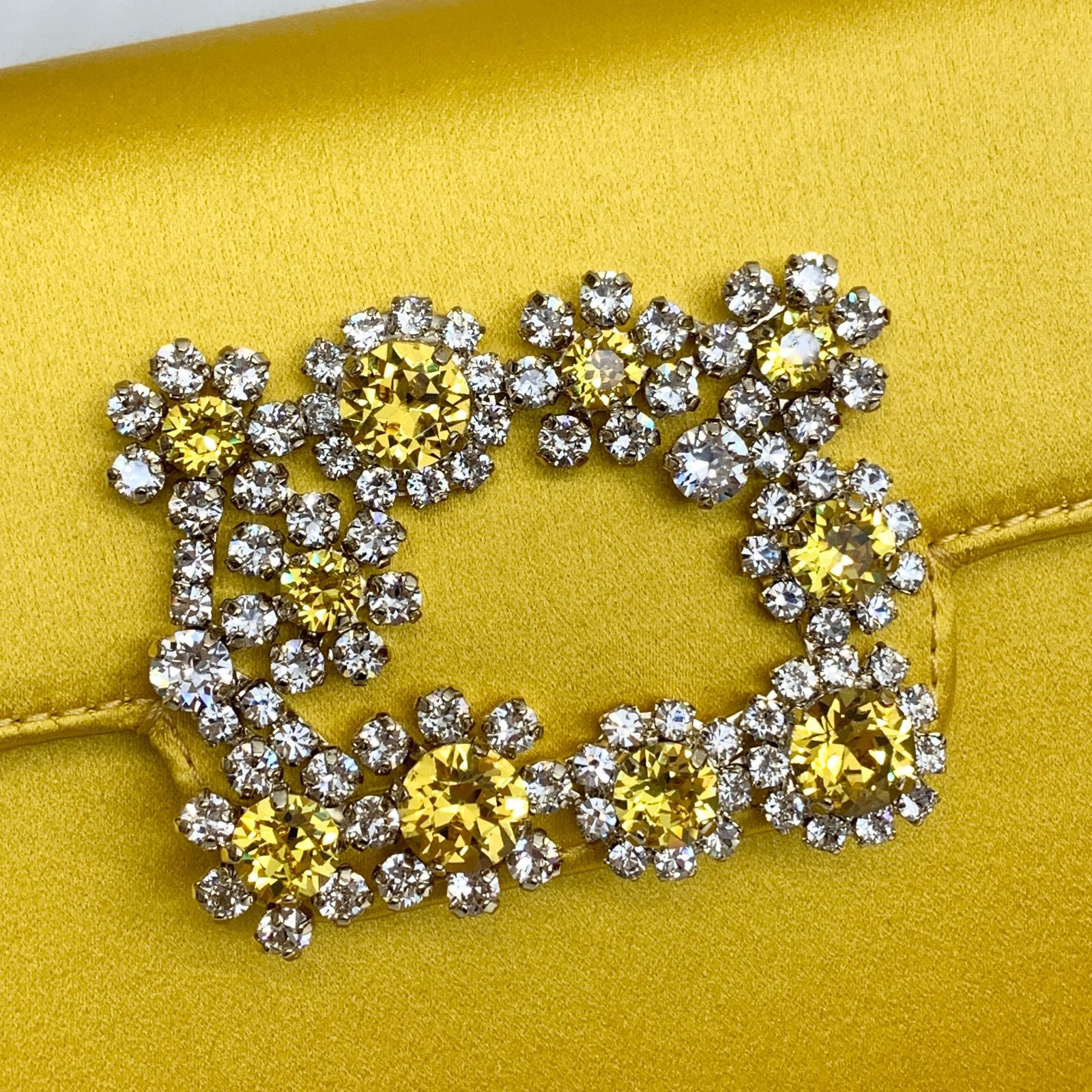 ROGER VIVIER RV ジェヴィヴィエ サテン ビジュー 2WAY ハンドバッグ チェーン ショルダーバッグ