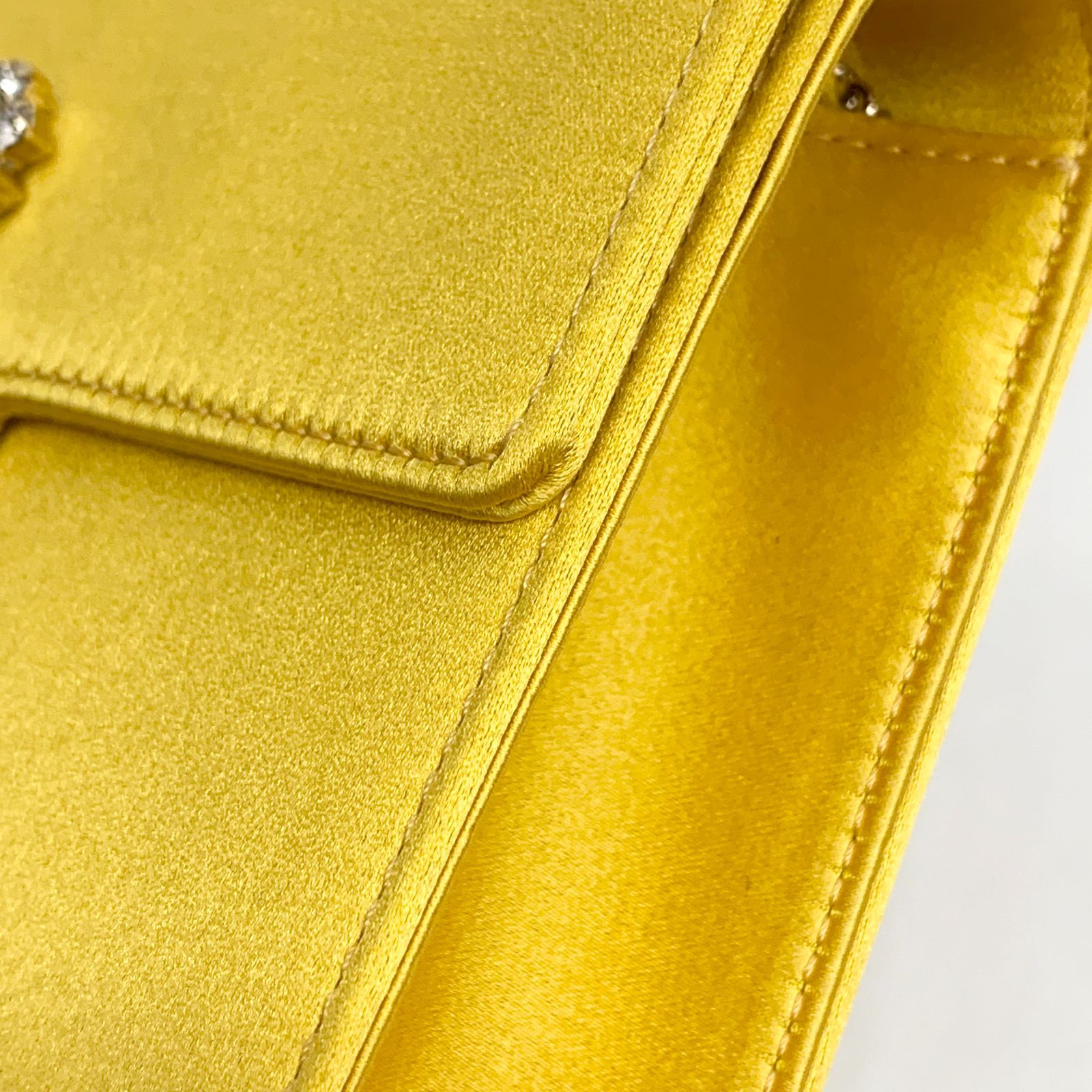 ROGER VIVIER RV ジェヴィヴィエ サテン ビジュー 2WAY ハンドバッグ チェーン ショルダーバッグ
