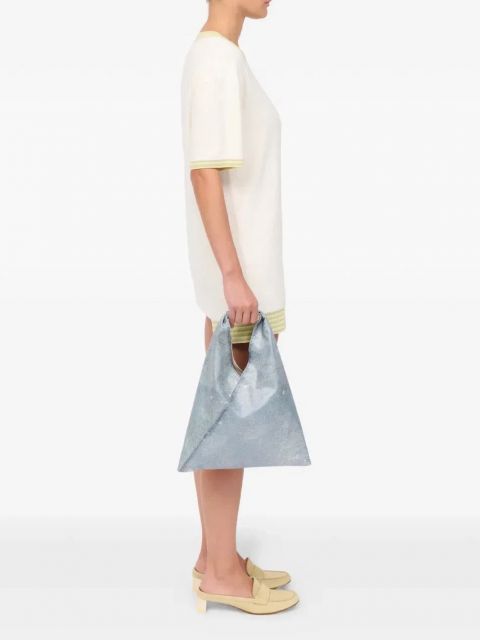 【定価72,600円(税込)】MM6 Maison Margiela エムエムシックス メゾンマルジェラ 自由な感性で楽しむニュースタンダード 褪せたブルーに宿るヴィンテージの品格！大人のためのジャパニーズバッグ スモール トライアングルバック 鞄S54WD0