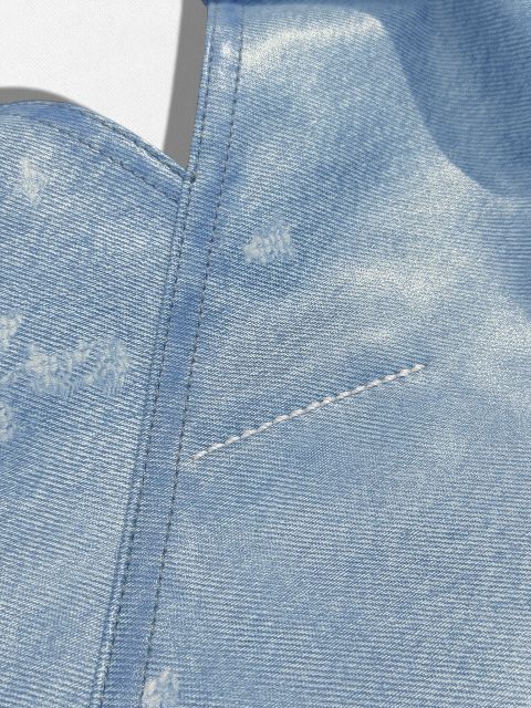 【定価72,600円(税込)】MM6 Maison Margiela エムエムシックス メゾンマルジェラ 自由な感性で楽しむニュースタンダード 褪せたブルーに宿るヴィンテージの品格！大人のためのジャパニーズバッグ スモール トライアングルバック 鞄S54WD0