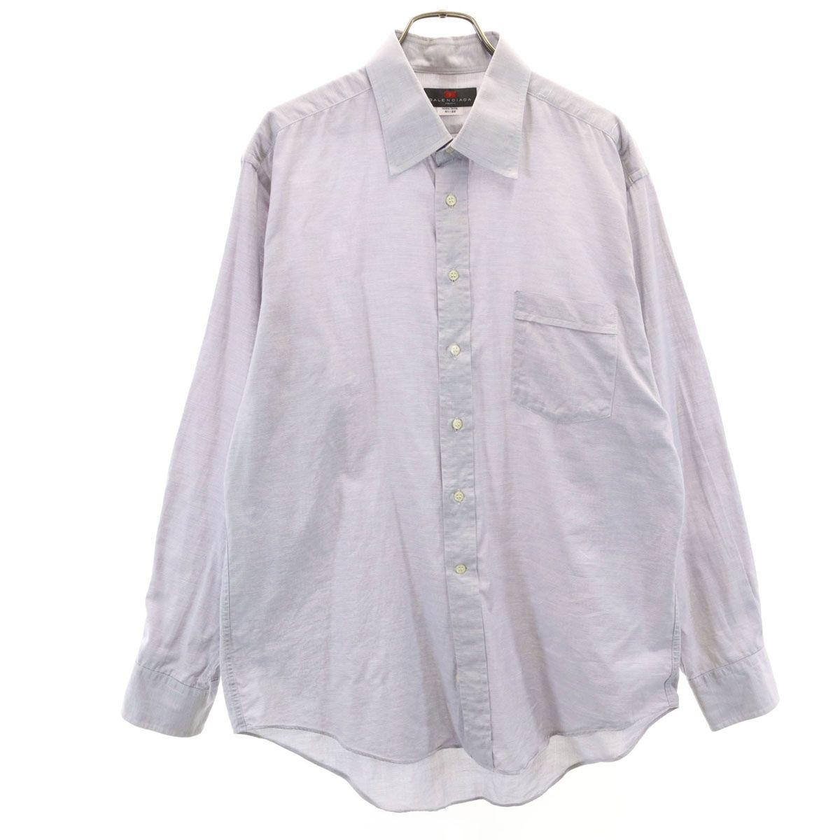 BALENCIAGA バレンシアガ 90s 日本製 オールド 長袖 シャツ 41-84 グレー系 メンズ 古着