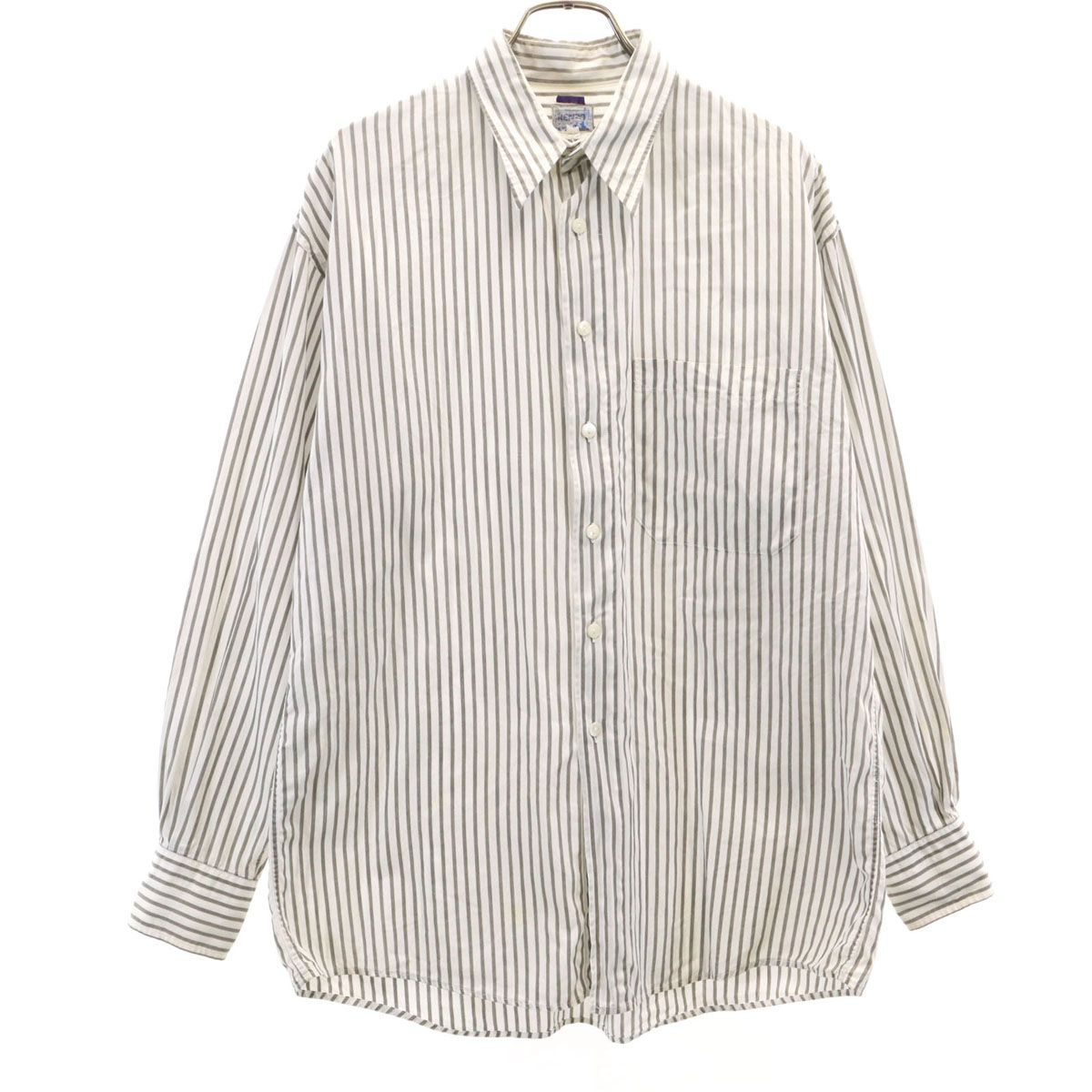 KENZO ケンゾー 90s 日本製 オールド ストライプ柄 長袖 シャツ 1 グレー系 メンズ 古着