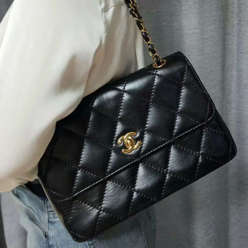 中古シャネル 7番台 ワイルド スティッチ チェーンショルダーバッグ 2 55バッグ (A퀄中古)