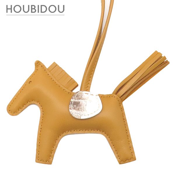 エルメス HERMES バッグチャーム ロデオPM タッチ アニョーミロ ニロティカス セサミ×ヒマラヤ 茶 白 クロコ W 【箱】【中古】