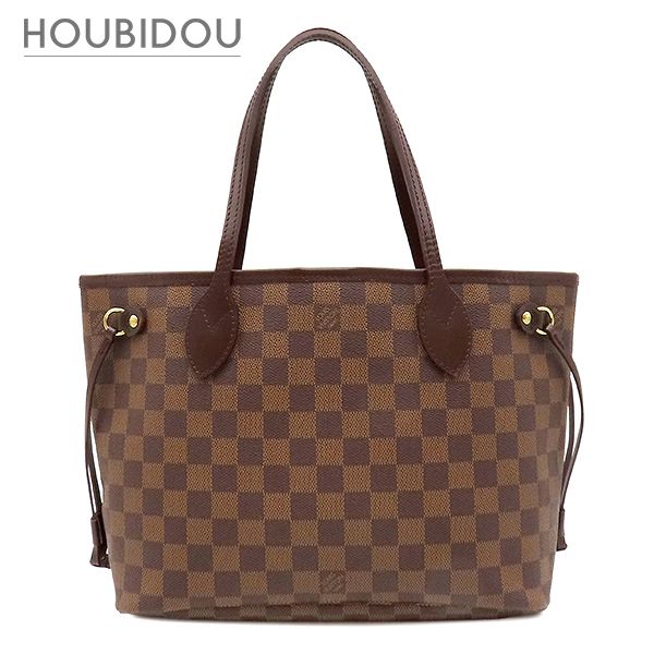 ルイヴィトン LOUIS VUITTON トートバッグ ネヴァーフル PM ダミエキャンバス ダミエエベヌ ゴールド金具 茶 ハンドバッグ N51109 MB1131【中古】