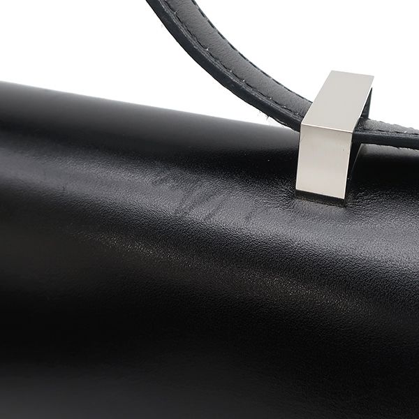エルメス HERMES ショルダーバッグ コンスタンス 23 ミロワール ボックスカーフ リザード ブラック シルバー金具 黒 リザード H金具 U 【保存袋】【中古】