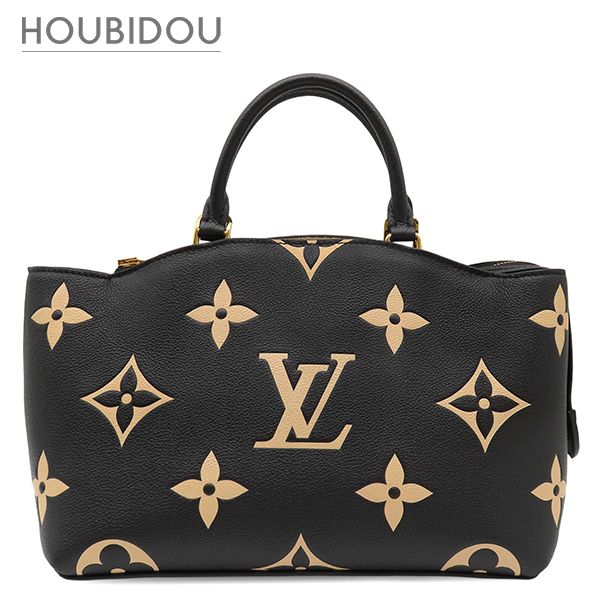 ルイヴィトン LOUIS VUITTON 2WAYバッグ プティ パレ PM モノグラムアンプラント ノワール×ベージュ ゴールド金具 ショルダー 黒 M58913 RFID【中古】